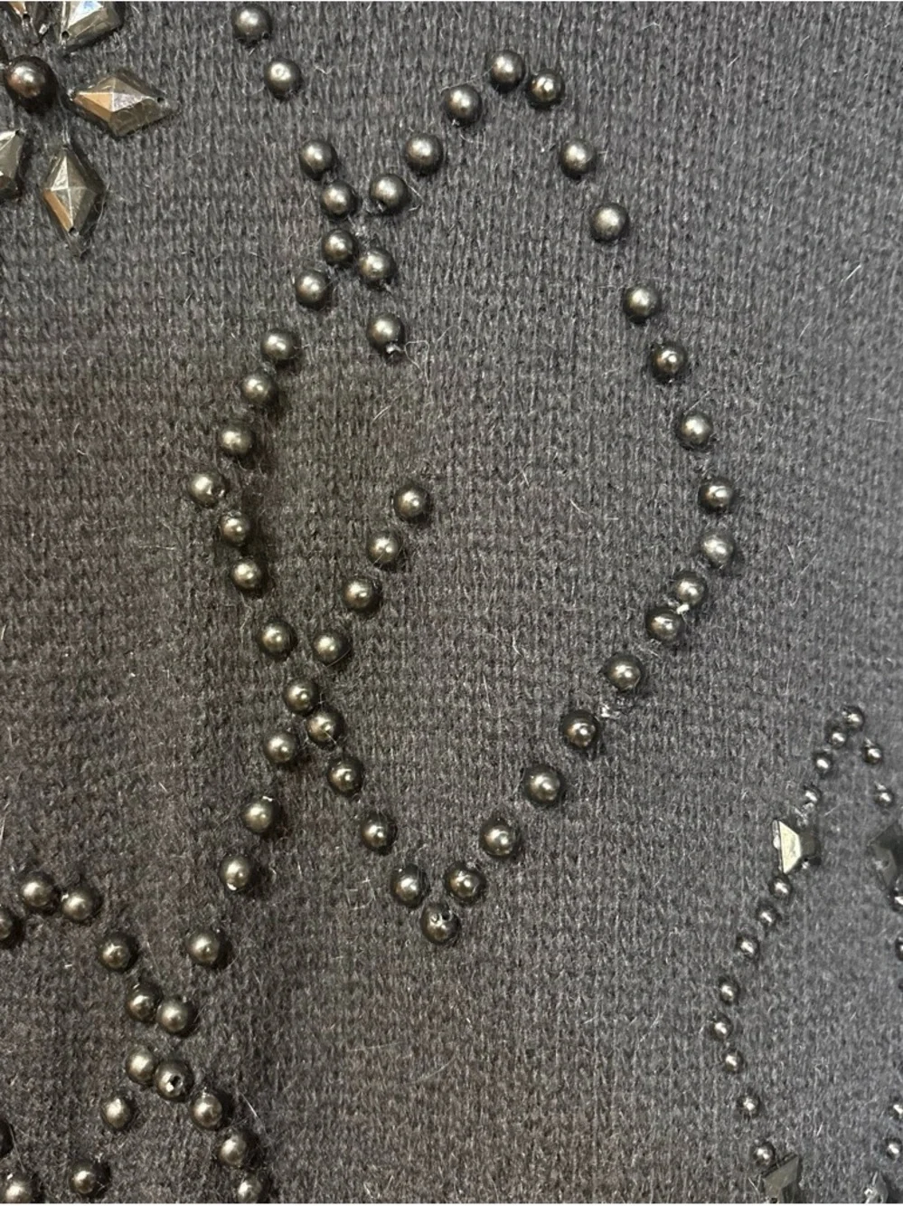 Carducci Vintage Black Embellished Knit Dress
